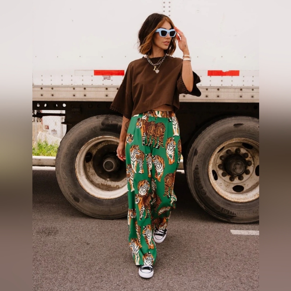 Lala Original Never Taking These Off Trousers in Tiger Tales Size Small